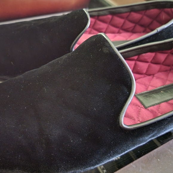 Mens quilted Black Velvet Slippers - sz 12 - Picture 1 of 4